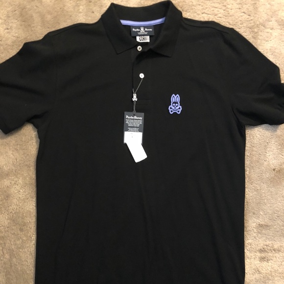 Psycho Bunny Other - Psycho Bunny Black Polo with Purple Logo
